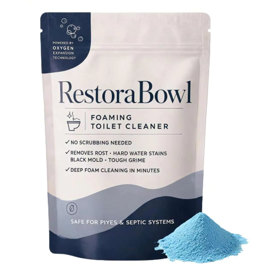 Toilet Bowl Cleaner, Foaming Powder For Deep Cleaning & Stain Remover, No Scrubbing, Splash-Free, Easy Bathroom Use, Fast-Acting, Powerful (1 Bag, 7.05 Oz)