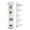 3/5 Tier Wall Shelf Unit,White/Black Vertical Floating Shelf-Narrow Decorative Wall Mount Modern Wall Decor Shelves For Bedrooms, Living Rooms